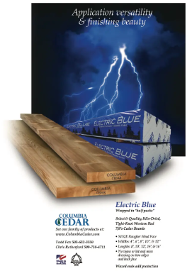 Electric Blue by Columbia Cedar and available from Sprenger Midwest Wholesale Lumber